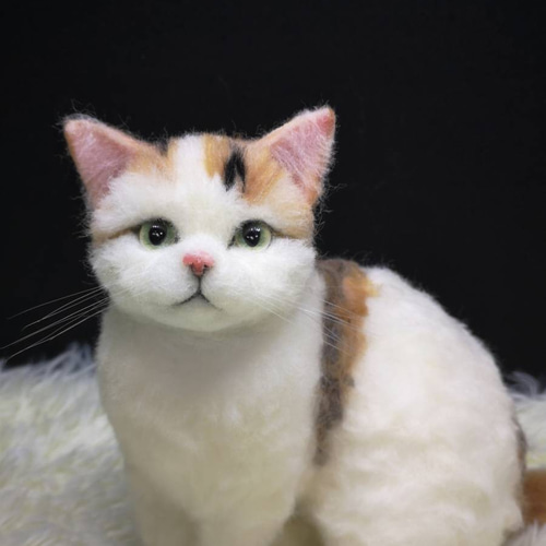 ☆マリンの家☆羊毛フェルト 猫 三毛猫 ハンドメイド ねこ ネコ