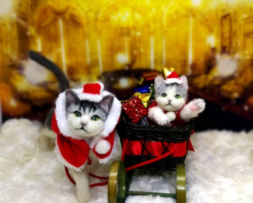 羊毛フェルト【inuinu様用ページ】首ねっこ三毛猫さん♩クリスマス仕様 6点 0_e33508a2e6cf683479f10e5b6e8d