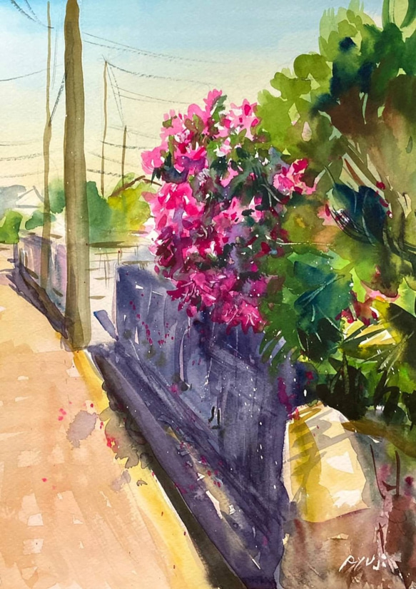 水彩画】「初夏の花 2021」 F4：332×242 mm 絵画