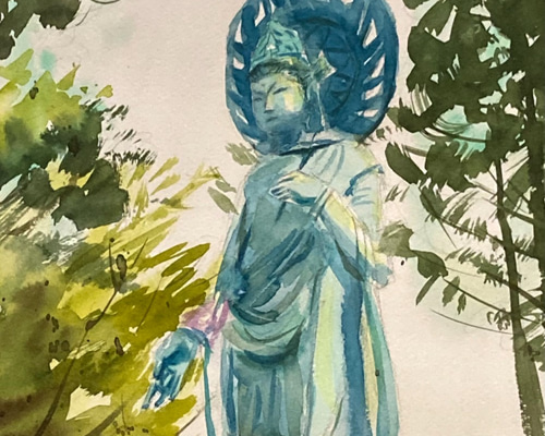 10.青金観音菩薩　伝統工芸蒔絵　風水　開運画　ラピスラズリ　原石　観音様　磨石 Amazon.co.jp: 10.青金観音菩薩 伝統工芸蒔絵 風水 開運画