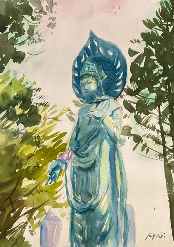 水彩画原画  穏やかな入り江 １　＃637 水彩画原画 穏やかな入江 1 ＃637 | iichi 日々の暮らしを