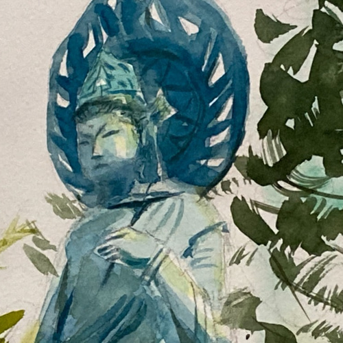 絵画　原画　グロリオサ　水彩画 水彩画】原画「 冬の海 」F4：242×332 mm #風景 #海 #海岸 絵画