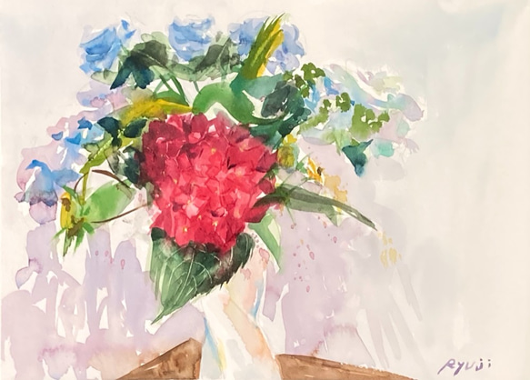 水彩画】原画「初夏の花」 F4：242×332 mm 絵画