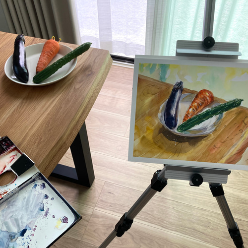 【原画】元気がもらえる野菜の絵　A4 １点もの　顔彩絵の具　ささげ豆 原画】元気がもらえる野菜の絵 A4 1点もの 顔彩絵の具 ささげ豆