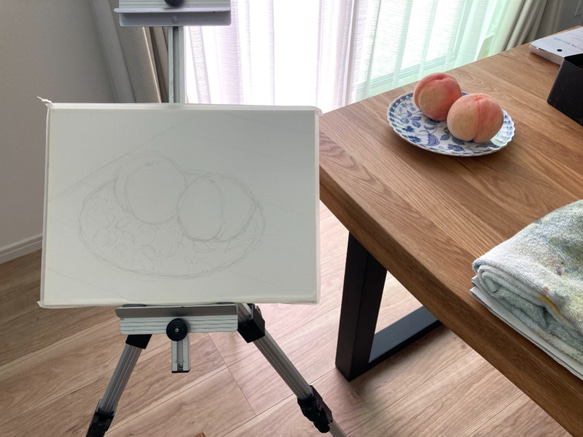 【水彩画】原画「 桃 」 F4：242×332 mm 