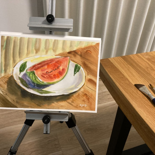 水彩画】原画「 夏の味覚 」 F4:242×332 mm 絵画 水彩画】原画「 夏の味覚 」 F4:242×332 mm 絵画