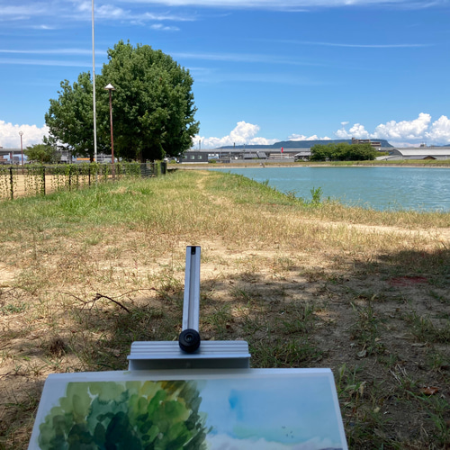 水彩画】原画「 ある夏の日」F4:242×332 mm #夏 #風景 絵画 水彩画】原画「 ある夏の日」F4:242×332 mm #夏 #風景 絵画
