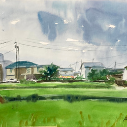 【水彩画】原画「ある日の風景」F4：242×332 mm #風景 1枚目の画像