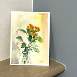 【水彩画】原画「小さな薔薇」220×160 mm #花 #薔薇 4枚目の画像