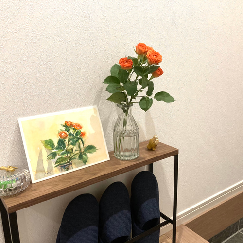 水彩画】原画「小さな薔薇②」160×220 mm #花 #薔薇 絵画
