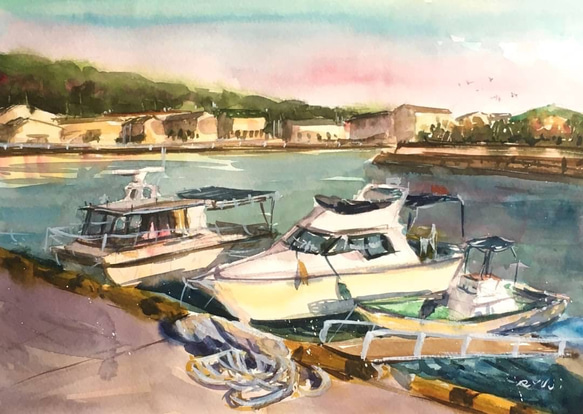 漁船の白い船 絵画買取・販売の小竹美術