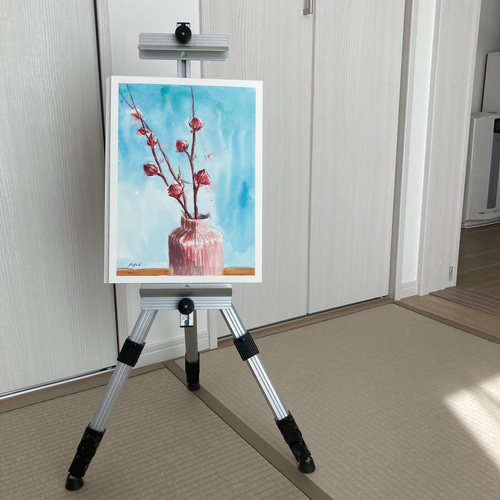 水彩画】原画「ハイビスカスローゼル」F4:332×242 mm 水彩画】原画「ハイビスカスローゼル」F4:332×242 mm
