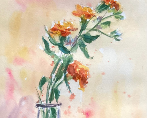 絵画】ボタニカルアート 「カーネーション」原画