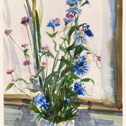 水彩画】原画「 白い花 」F4:332×242 mm #花 #flower 絵画 水彩画】原画「 白い花 」F4:332×242 mm #花 #flower 絵画