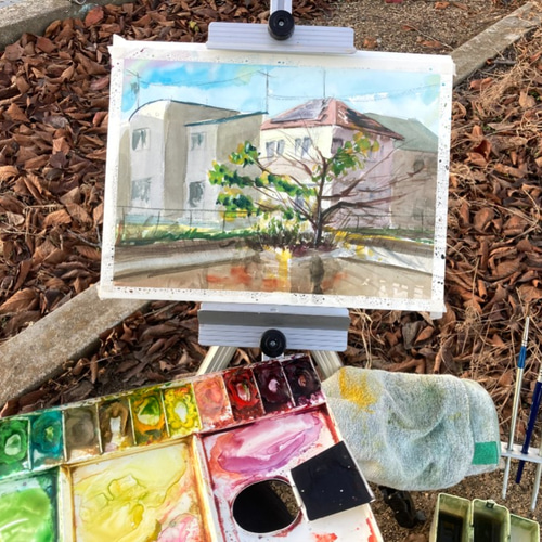 yu-to19さま専用（原画）秋は夕暮れ【A5サイズ／水彩画／#2704】 yu