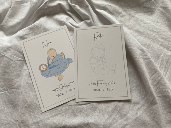 ぬ ページ イラスト ポストカード 命名書 線画イラスト ポストカード 線画 雑貨・その他 lily 通販