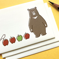 りんごとくまのミニレターセットbear 2枚目の画像