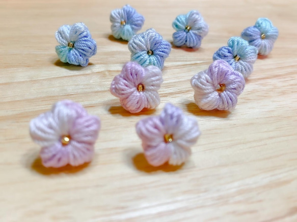 春日泡芙花花耳環     第1張的照片