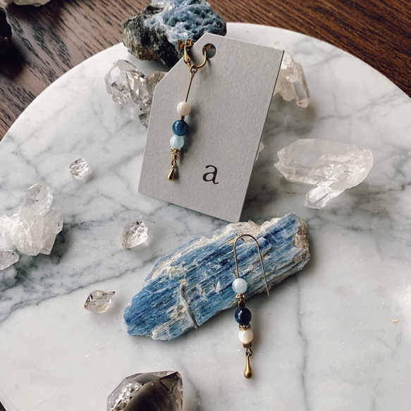 Blue Sea Kyanite Earrings | 藍海．藍晶石耳環《 a.Stein 》 第1張的照片