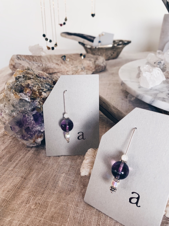 Planet • Color Fluorite Earrings | 星球耳環《 a.Stein 》 第2張的照片