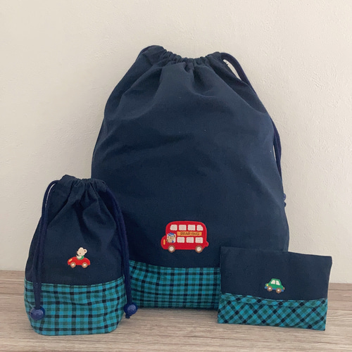 ファミリア風 体操着入れ ハンドメイドコップ入れ（マチ付）ティッシュ