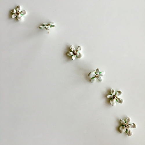 Jasmine アンティーク陶器風ピアス/イヤリング ＃15 Jasmine 