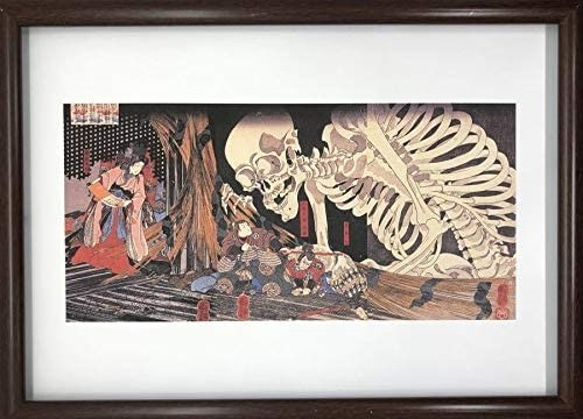 歌川国芳 相馬の古内裏 A4 ポスター 輸送用 額付き ホビー