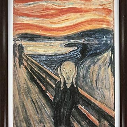 エドヴァルド・ムンク 叫び A4 ポスター 輸送用 額付き ホビー