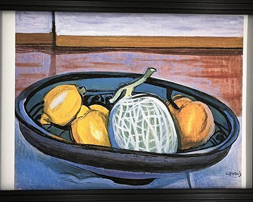 安井曾太郎 レモンとメロン A4 ポスター 輸送用 額付き ホビー