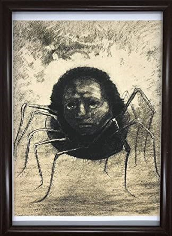 オディロン・ルドン 泣く蜘蛛 A4 ポスター 輸送用 額付き ホビー