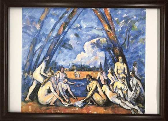 ポール・セザンヌ 大水浴図 A4 ポスター 輸送用 額付き ホビー