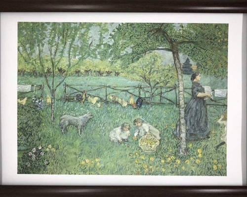 ピエール・ボナール 大きな庭 A4 ポスター 輸送用 額付き ホビー