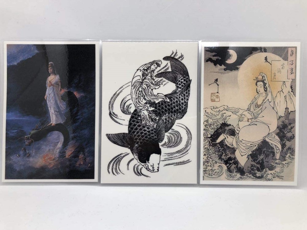 額　美術品　騎龍観音　額縁