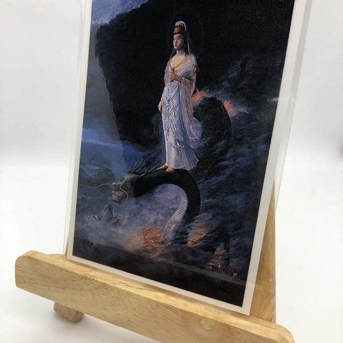 観音様 ポストカード 3枚セット ラミネート加工 原田直次郎 騎龍観音