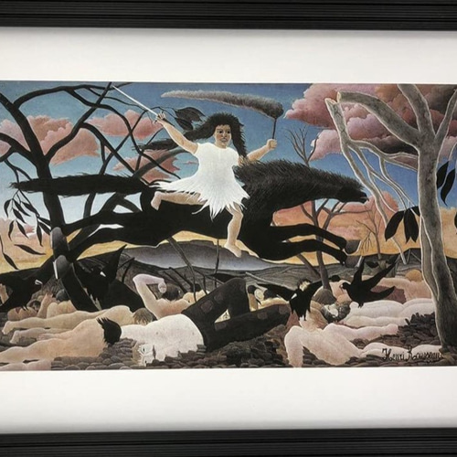 アンリ・ルソー 戦争 A4 ポスター 輸送用 額付き ホビー おもちゃ 名画