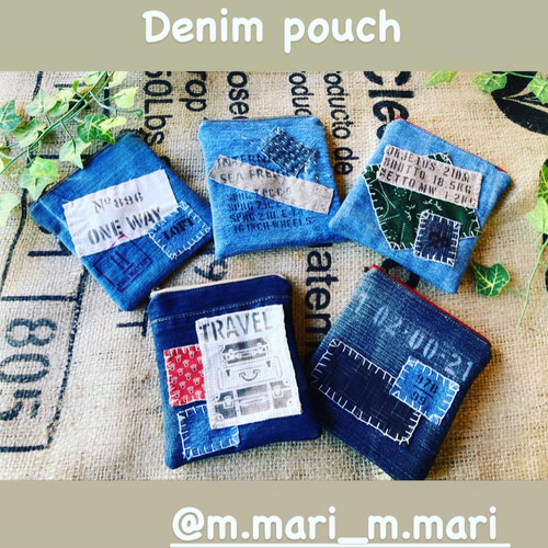 デニムポーチ リメイク ハンドメイド M.MARI ポーチ M.MARI 通販