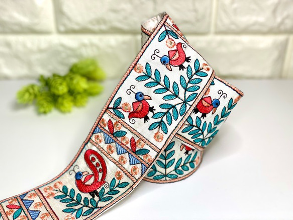 SALE♡ インド刺繍リボン［50cm × 幅約6.5cm］No.2-4 2枚目の画像