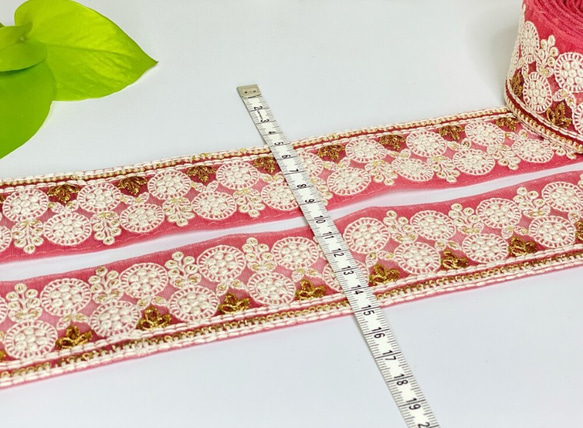 45cmカットSALE♡インド刺繍リボン［幅約5cm］No.36 5枚目の画像