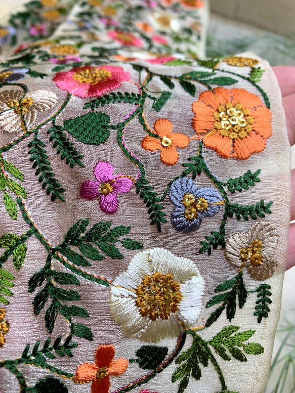 新作♡ ♡ インド刺繍リボン［50cm × 幅約10cm］No g 5枚目の画像