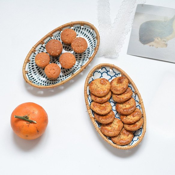 甜品盤 籃筐 托盤 盂蘭盆 廚具 餐墊 桌面 第3張的照片