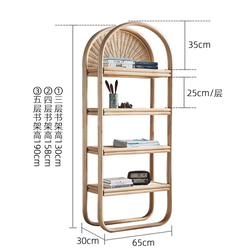 北欧のミニマリストフル籐本棚 棚床収納本棚 棚コンビネーションリビングルーム棚 10枚目の画像