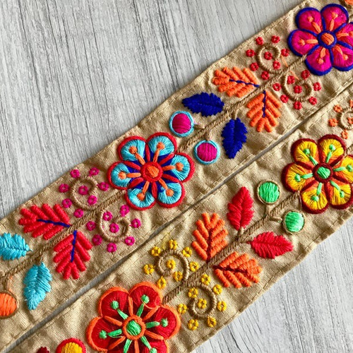 インド刺繍リボンセット ボヘミアン エスニック 幅広テープ アジアン 