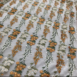 ボタニカル チュールレース 白 デイジー花刺繍 ヴィンテージドレス 衣装オレンジ 3枚目の画像