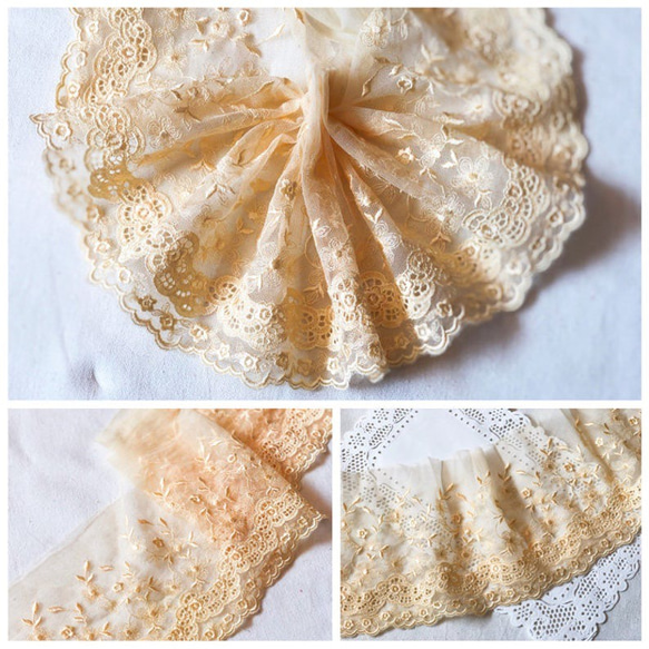 『1年保証』 刺繍レース 肌色 レトロ アンティークレース ベージュ その他