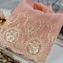刺繍レース ピンクゴールド ヴィクトリア ロココ 花刺繍 アンティークプリンセス 2枚目の画像