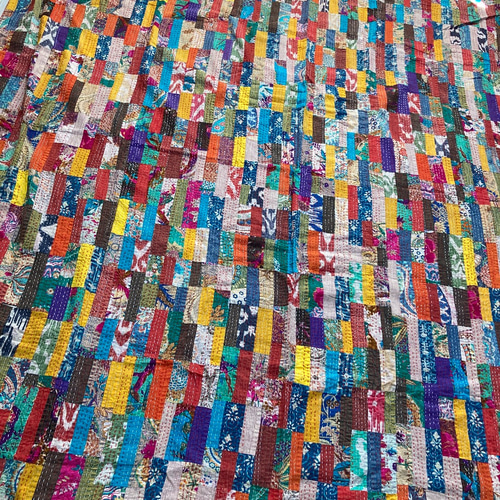 パッチワーク カバー ラグ 敷物 布団カバー 刺し子 手刺繍 ラリー