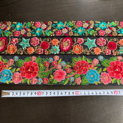 インド刺繍リボンセット 薔薇花 シルク ヴィンテージ エスニックテープ 手芸 ローズ アジアン 手芸テープ ボヘミアン 8枚目の画像