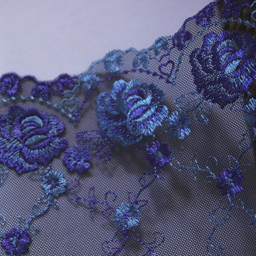 トクコプルミエヴォル 刺繍、レース シースルーチュール 羽織り ブラック トクコプルミエヴォル 刺繍、レース シースルーチュール 羽織り