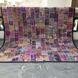 カンタ刺繍　パッチワークデザインラグ・カーペット サヤンサヤン ラグ 3畳 パッチワーク 柄 200×250cm おしゃれ ベルギー