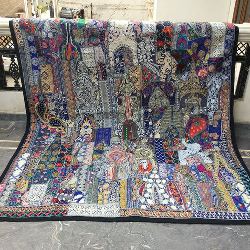 ボタニカルフラワー キルトマルチカバー 200×250cm